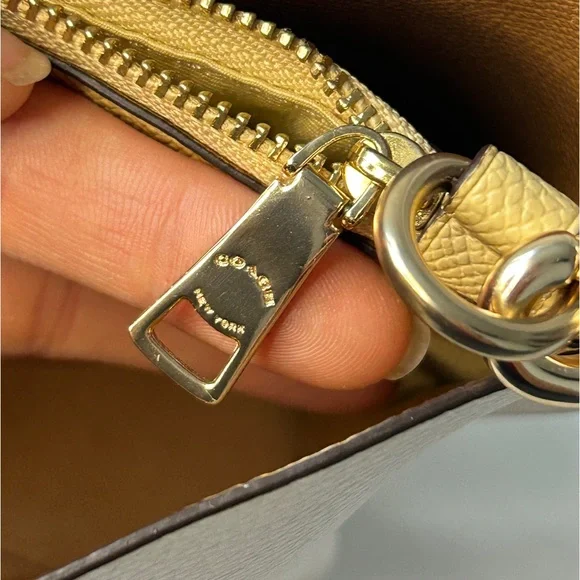 Coach Mollie tote bag 25 chalk light saddle pebbled leather c4084 - Picture 12 of 15